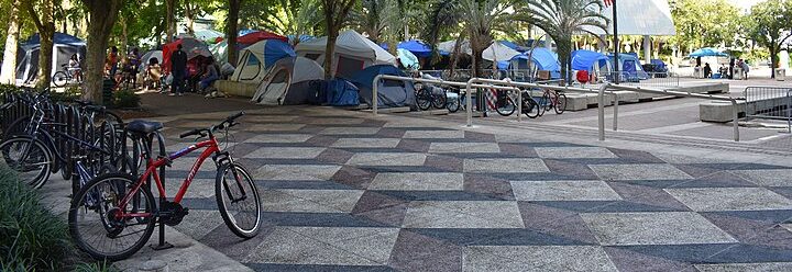 Near the Broward County Main Library in Fort Lauderdale, Florida, is a homeless camp.