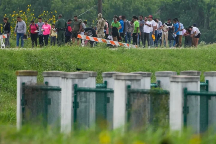 Immigrants crossing Mexico Border.