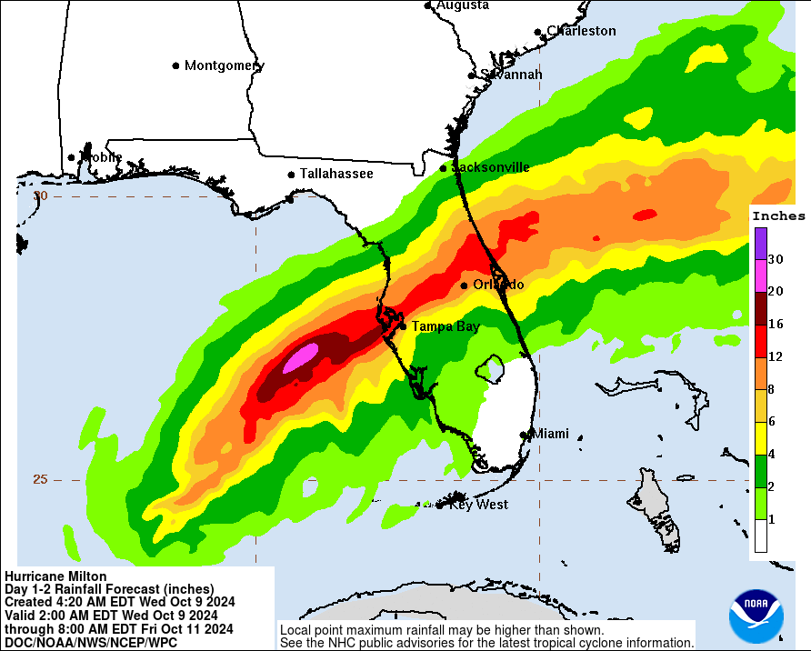 Hurricane Milton Rainfall Prediction