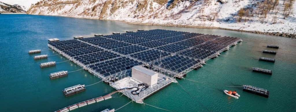 World's first high-altitude floating solar farm – in the Swiss Alps