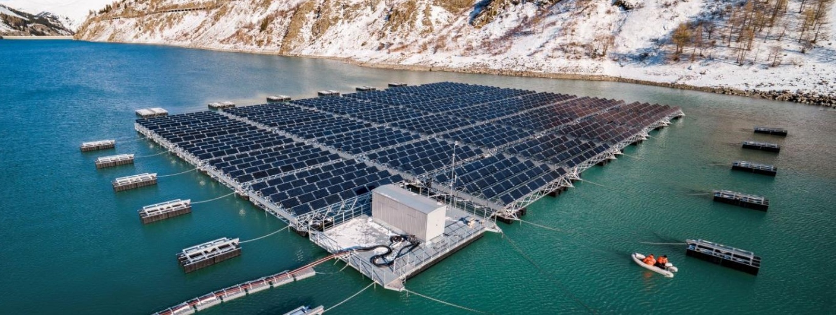 World's first high-altitude floating solar farm – in the Swiss Alps