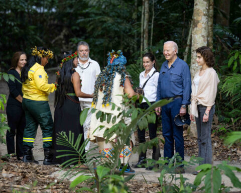 U.S. President Joe Biden visiting the Amazon rainforest.