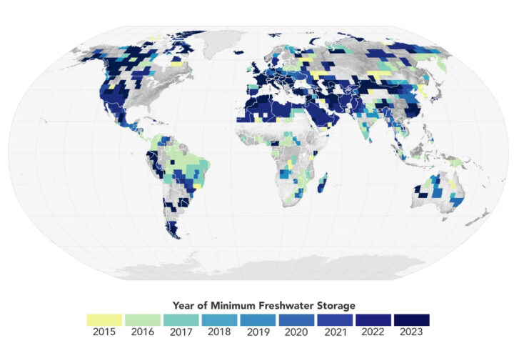 Details of minimum freshwater on earth. Photo Source: JPL