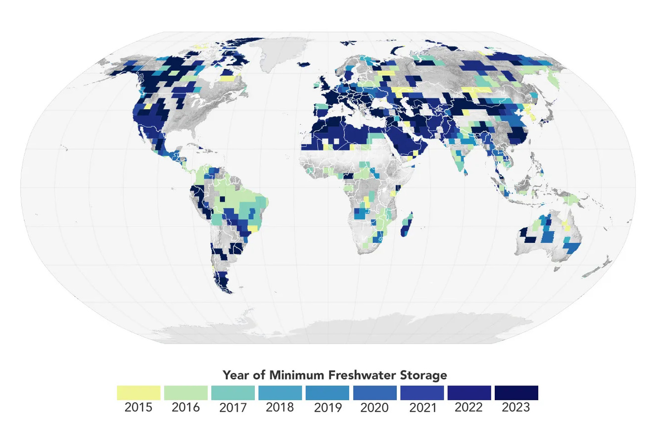 Details of minimum freshwater on earth. Photo Source: JPL