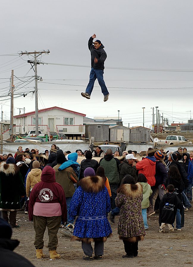 Blanket Toss during a Nalukataq in Utqiagvik