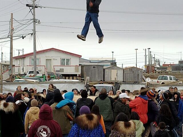 Blanket Toss during a Nalukataq in Utqiagvik