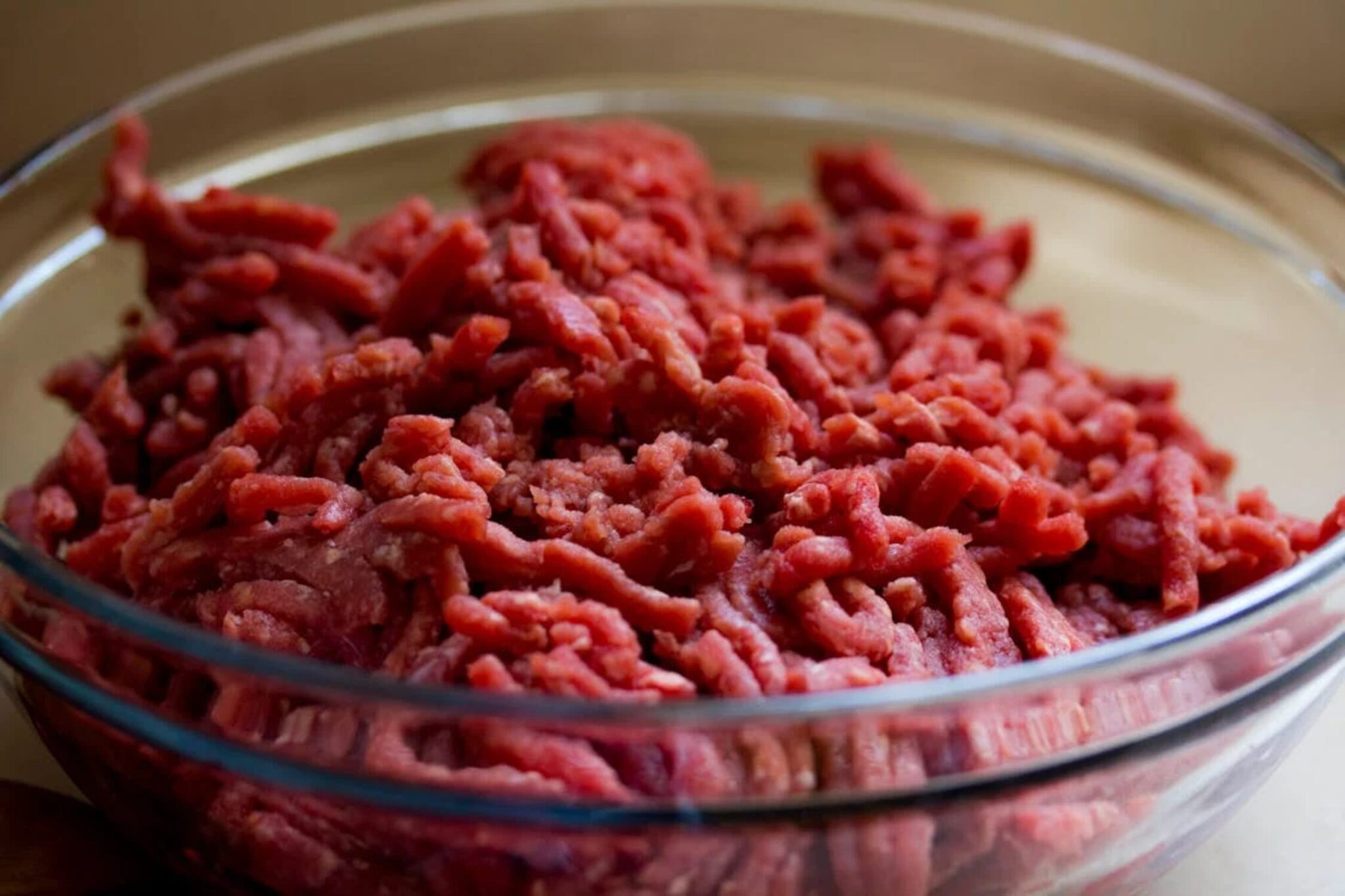 Representative Image. Grind Meat in a Glass Bowl. Photo Source: Angele J (Pexels)