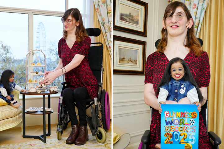 Tallest and shortest women meet in London to celebrate GWR Day 2024 with 'Iconic' afternoon tea