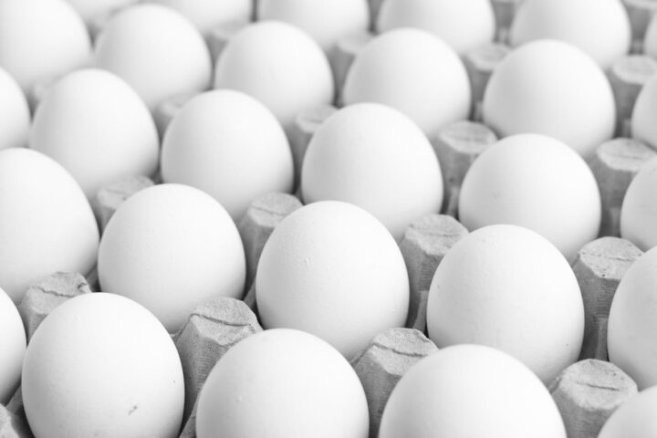 Representative Image. Grayscale Photo of Eggs on a Tray. Photo Source: Renato K. (Pexels)