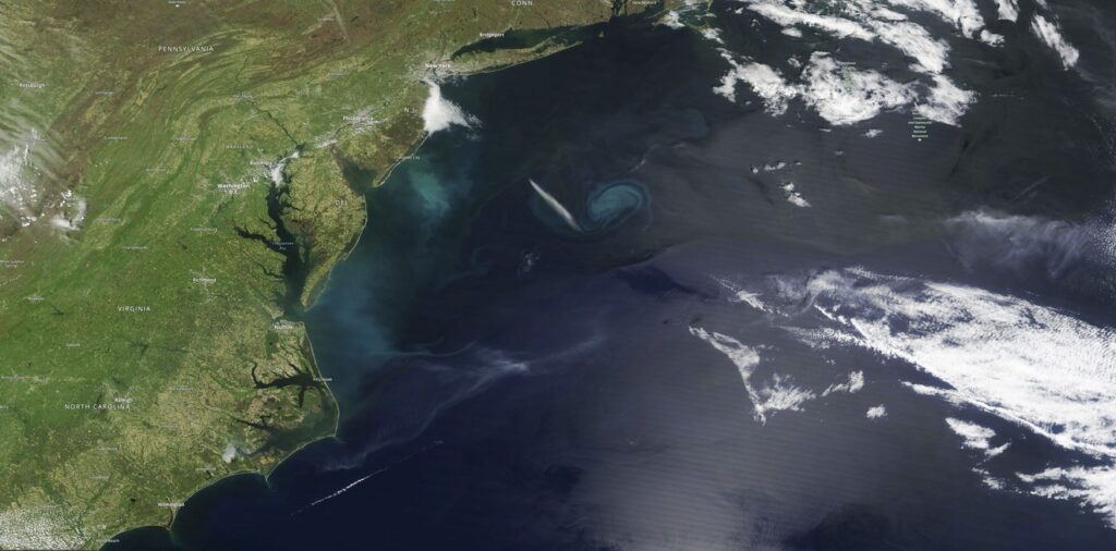 Watersheds on the U.S. Eastern Seaboard will be among the areas most affected by underground saltwater intrusion by the year 2100 due to sea level rise and changes in groundwater supplies, according to a NASA-DOD study. NASA’s Terra satellite captured this image on April 21, 2023. Credit: NASA