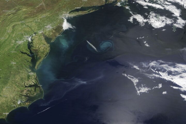 Watersheds on the U.S. Eastern Seaboard will be among the areas most affected by underground saltwater intrusion by the year 2100 due to sea level rise and changes in groundwater supplies, according to a NASA-DOD study. NASA’s Terra satellite captured this image on April 21, 2023. Credit: NASA