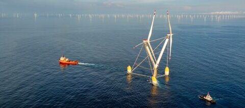 Mingyang’s OceanX arrives at Yangjiang Qingzhou IV Offshore Wind Farm Yangjiang, Guangdong Province, China.