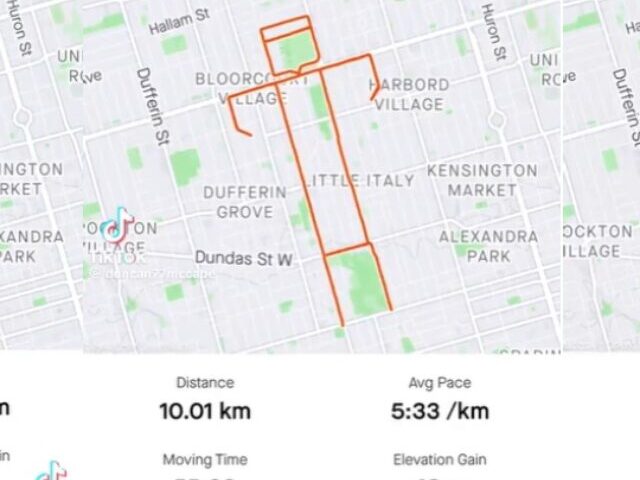 Duncan McCabe made art with his daily running tracking. Photo Source: @BenSteiner00 (X Formerly Twitter)