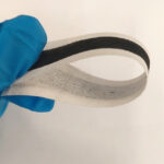 Strip of e-textile demonstrating the flexible qualities of ink jet printed graphene. Credit: Marzia Dulal