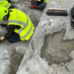 Excavated footprint. Photo Source: Oxford University Museum of Natural History.j