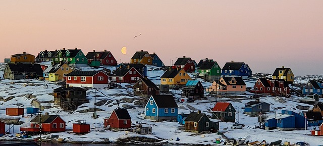 Representative image. Sunset In a Greenland Village. Photo Source: seth7225 (Pixabay)