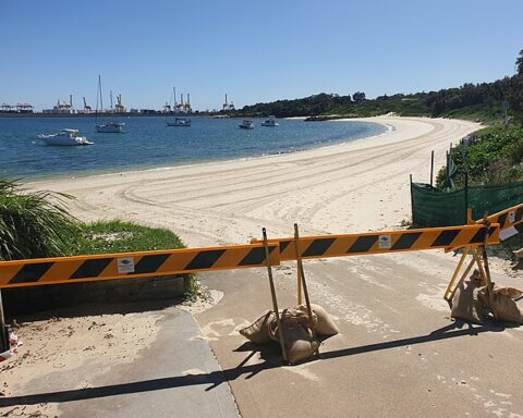 Beach closed at La Perouse, New South Wales