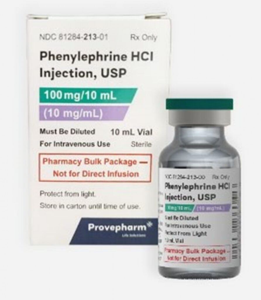 A box and a vial of Phenylephrine HCl Injection, USP . Source - FDA