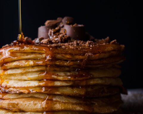 Pile of Pancake With Honey