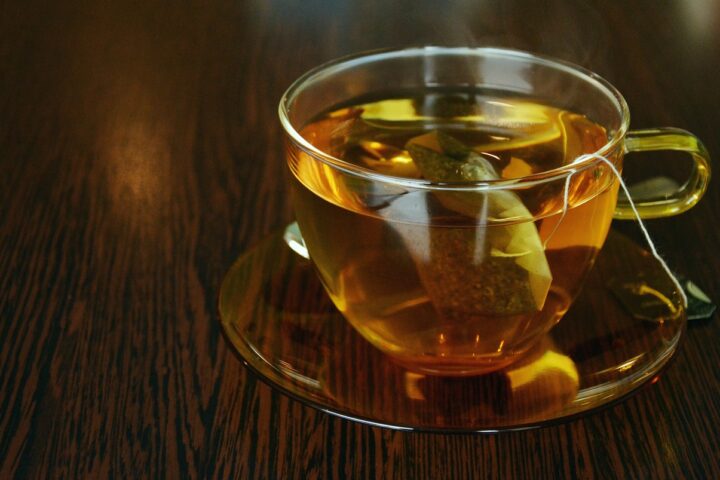 Representative Image. Glass teacup with tea bag. Photo Source: Conger Design (Pixabay)