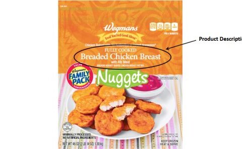 BONE FRAGMENTS IN WEGMANS CHICKEN NUGGETS Product Photo. Photo Source: USDA