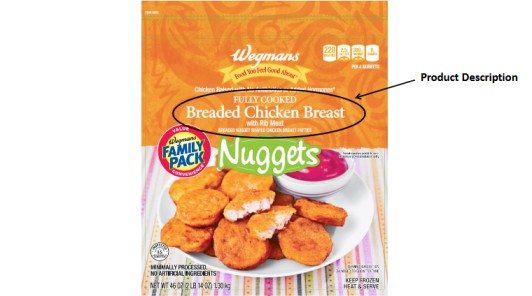 BONE FRAGMENTS IN WEGMANS CHICKEN NUGGETS Product Photo. Photo Source: USDA