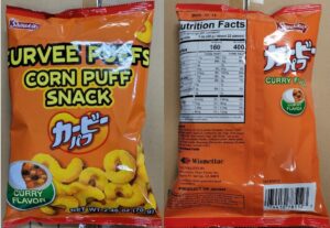 Curvee Puffs corn puff snack. Photo Source - Wismettac