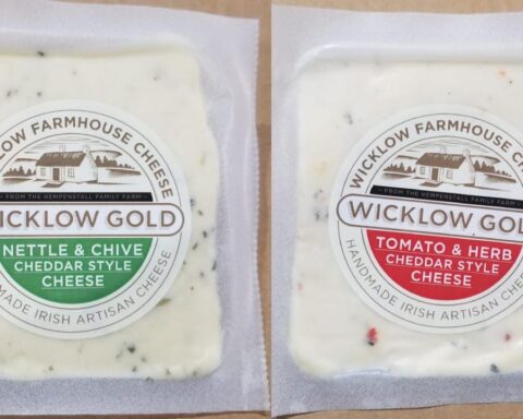 Wicklow Gold Cheddar Nettle & Chive Product Photo on the Left & Wicklow Gold Cheddar Tomato & Herb on the right. Photo Source: FDA