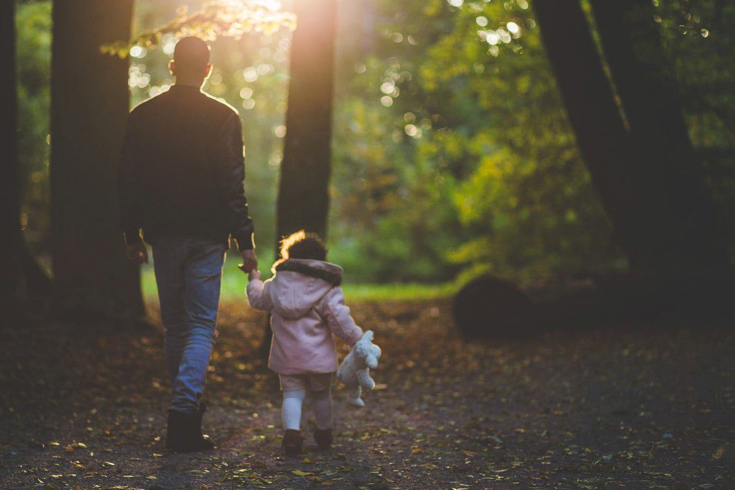 Father Daughter Forest Walk. Photo Source: negativespace