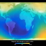 Strength of magnetic field at earth surface. Photo Source - European Space Agency