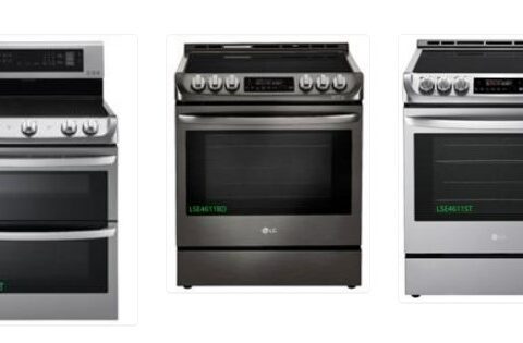 Representative Image: Different models of LG electric stoves, with model numbers visible on each unit. Photo Source: Recalls and safety alerts (www.canada.ca)