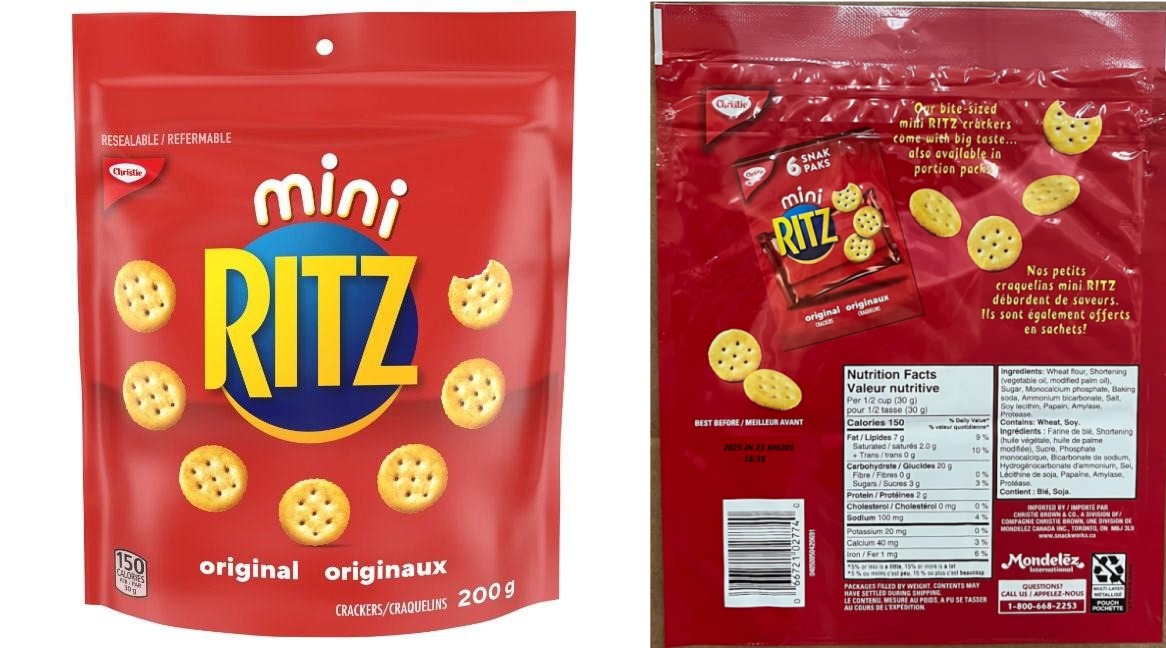 A package of Mini Ritz Crackers. Photo Source - Government of Canada