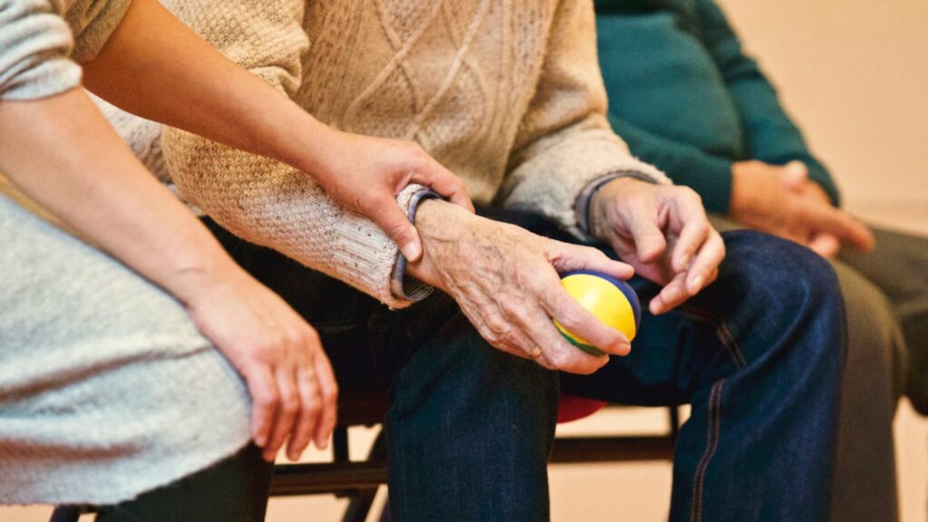 Person Holding a Stress Ball.