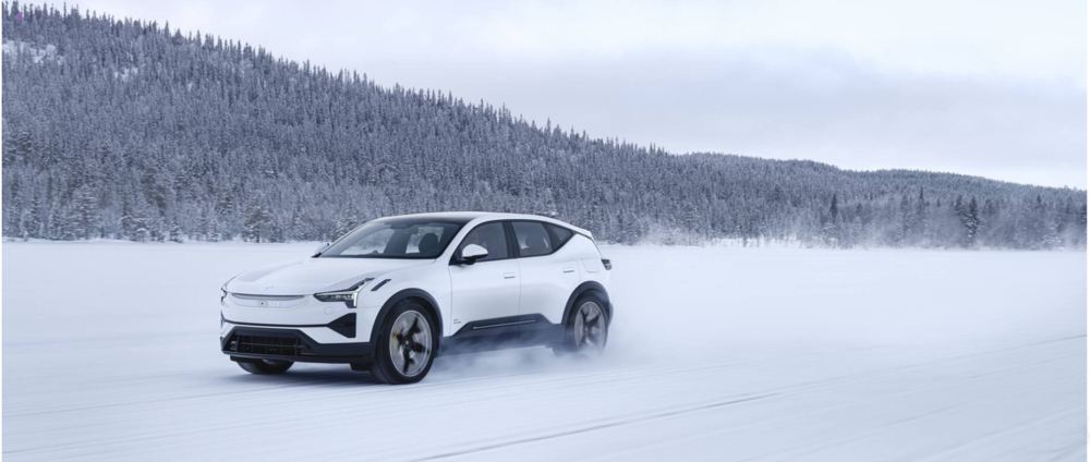 Representative Image: Polestar 3 an electric SUV driving in a snowy landscape. Photo Source: Polestar Press.