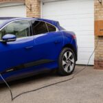 Custom finish EV charger in a home garage, showcasing our wide range of colour options. Photo Source:Andersen EV (Pixeles)