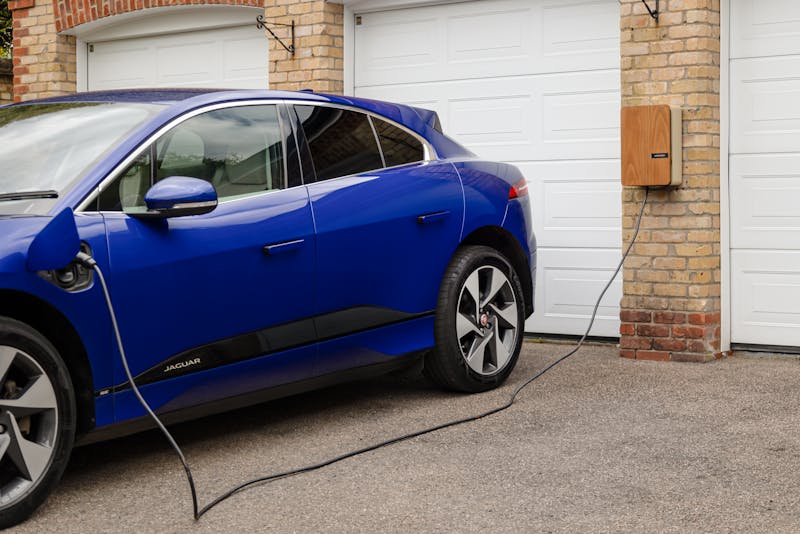 Custom finish EV charger in a home garage, showcasing our wide range of colour options. Photo Source:Andersen EV (Pixeles)