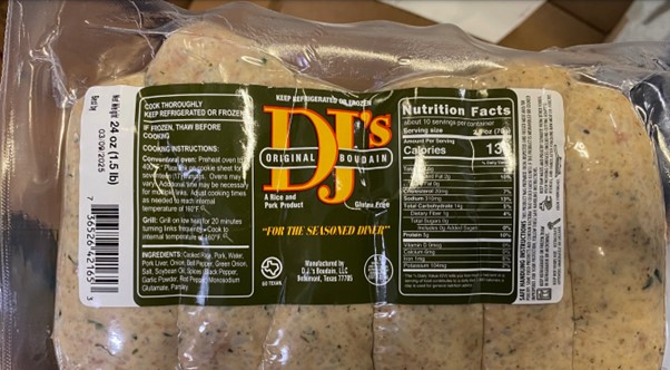 DJ's Boudain, sausages. Photo Source: USDA