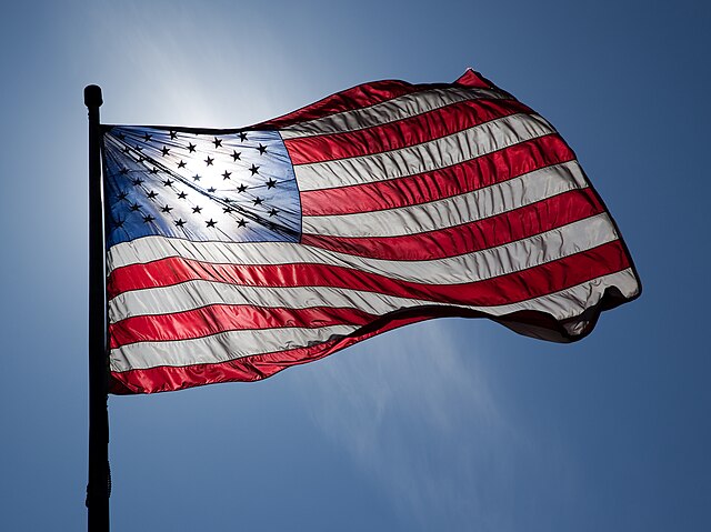 Representative Image: Flag of the United States of America waving against a clear blue sky. Photo Source: Jnn13 (CC BY-SA 3.0)