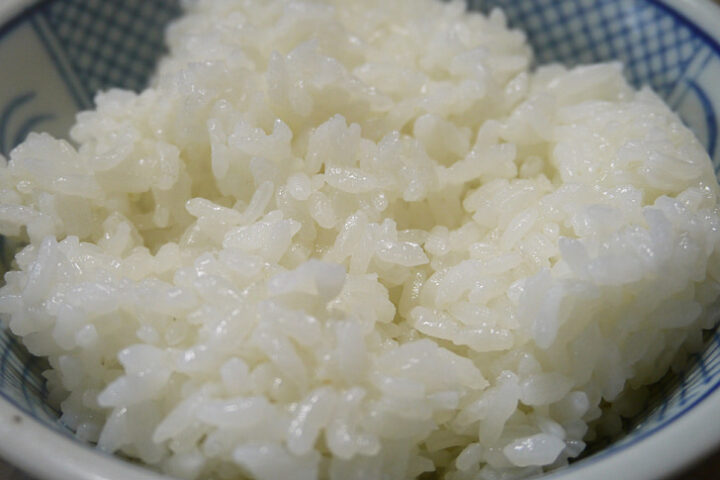 Representative image. cooked rice in white and blue ceramic bowl. Photo Source: pick pik (public domain).