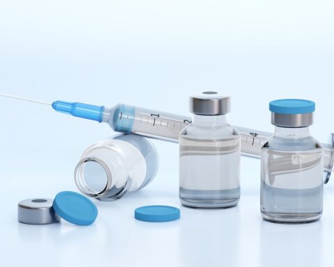 Representative Image. A medical set-up with a syringe and three vials.