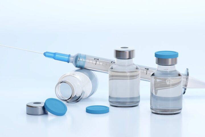 Representative Image. A medical set-up with a syringe and three vials.