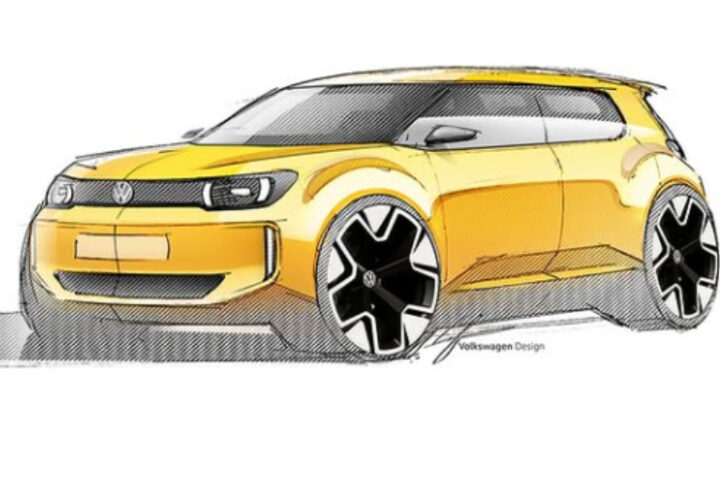 Representative image. Yellow Volkswagen concept car sketch. Photo Source: Volkswagen's.