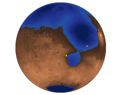 Topographical map of Mars. Photo Source - UC Berkeley News