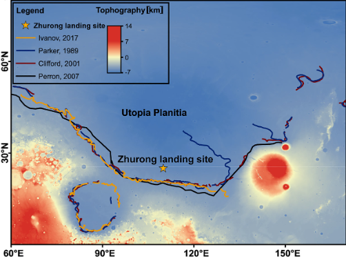 A topographic map of Utopia Planitia on Mars. Photo Source - UC Berkeley News