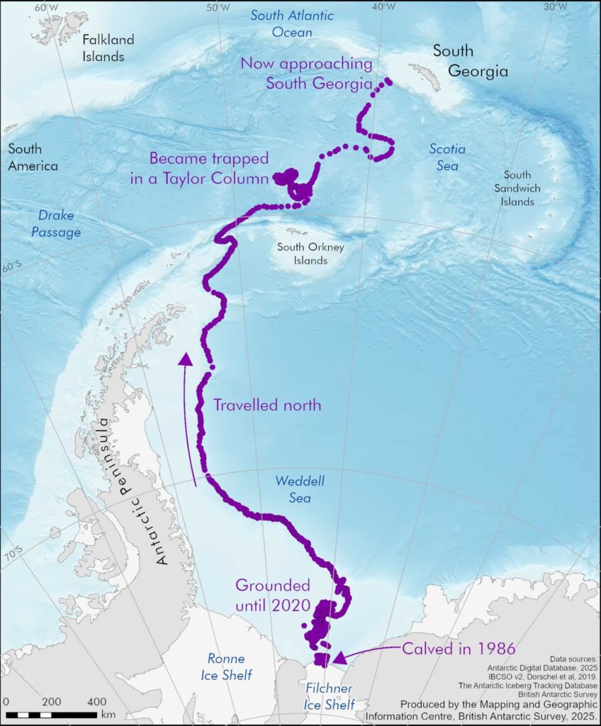 A23a It broke off from Antarctica in 1986