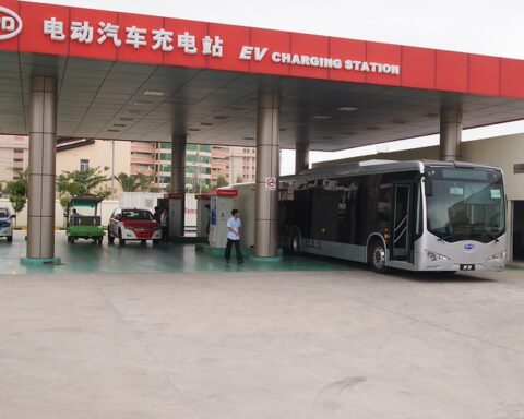 Representative Image: Electric vehicle charging station at BYD Headquarters, Ping Shan, Shenzhen, Guangdong, China. Photo Source: Remko Tanis (CC BY-NC-SA 2.0)