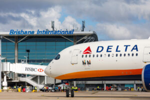 Delta Airlines aircraft parked at Brisbane International Airport. Photo Source - Brisbane Airport