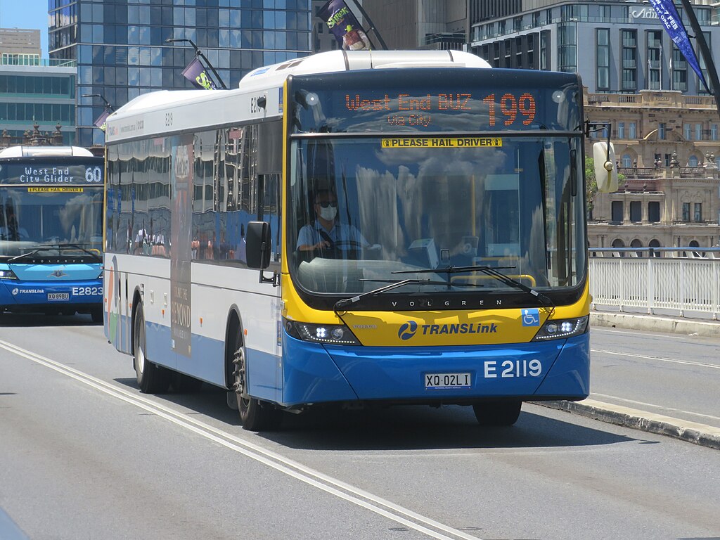 Representative Image. A Transport for Brisbane crossing the Victoria Bridge heading to West End.