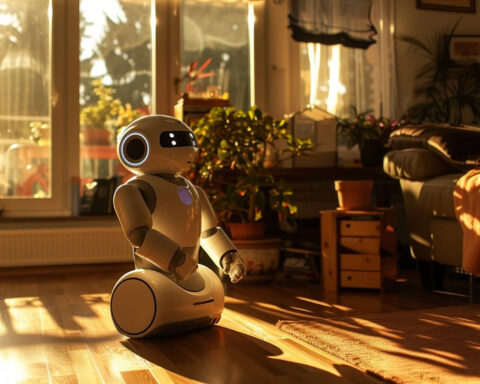 Representative Image. A robot sits calmly inside a cozy home basking in the warmth of the setting sun. (StockCake)