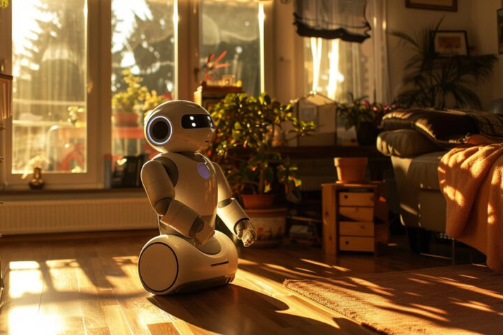 Representative Image. A robot sits calmly inside a cozy home basking in the warmth of the setting sun. (StockCake)